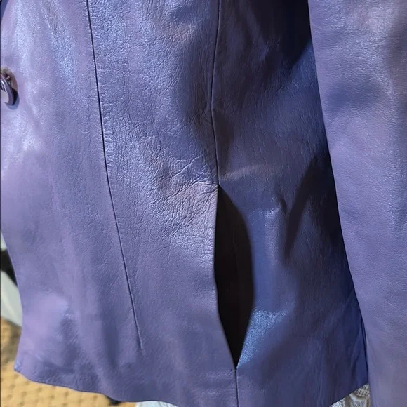 Colebrook Purple Leather Jacket - Picture 4 of 8